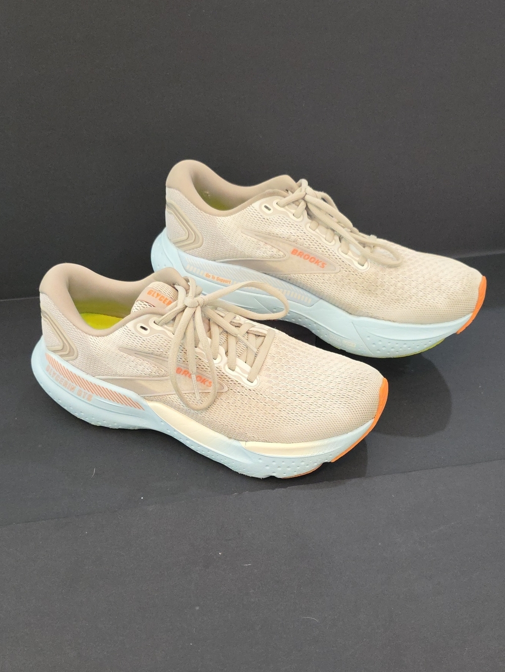 Brooks Glycerin GTS 21 Women's Running Shoes - Beige & Orange Size 10.5